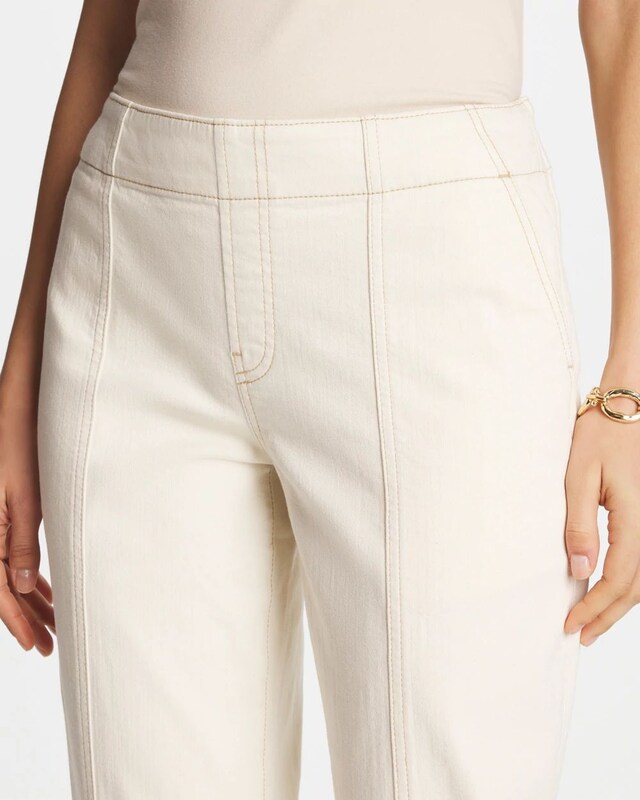 Pull-On Boyfriend Utility Cropped Jeans - image 4